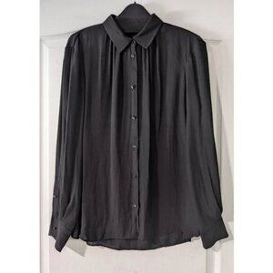 Aritzia Wilfred | Silk button front shirt in black